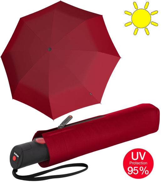 Knirps Taschenschirm T.205 Medium Duomatic UV Protection - red