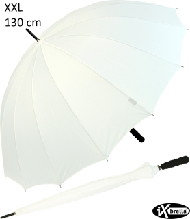 iX-brella leichter 16-teiliger Golf-Partnerschirm - XXL mit Softgriff einfarbig weiß - 2. Wahl