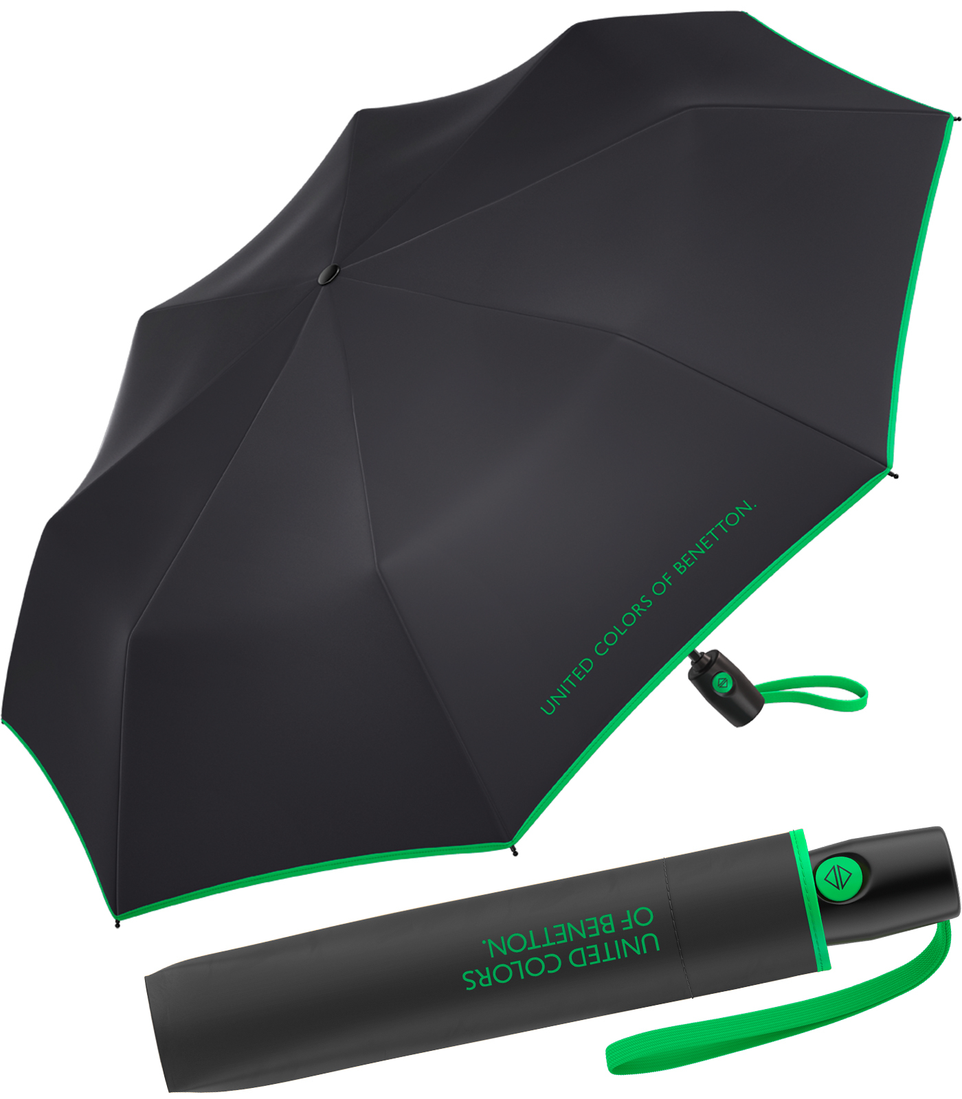 Benetton Taschenschirm Up & Down mit Auf-Zu-Automatik...