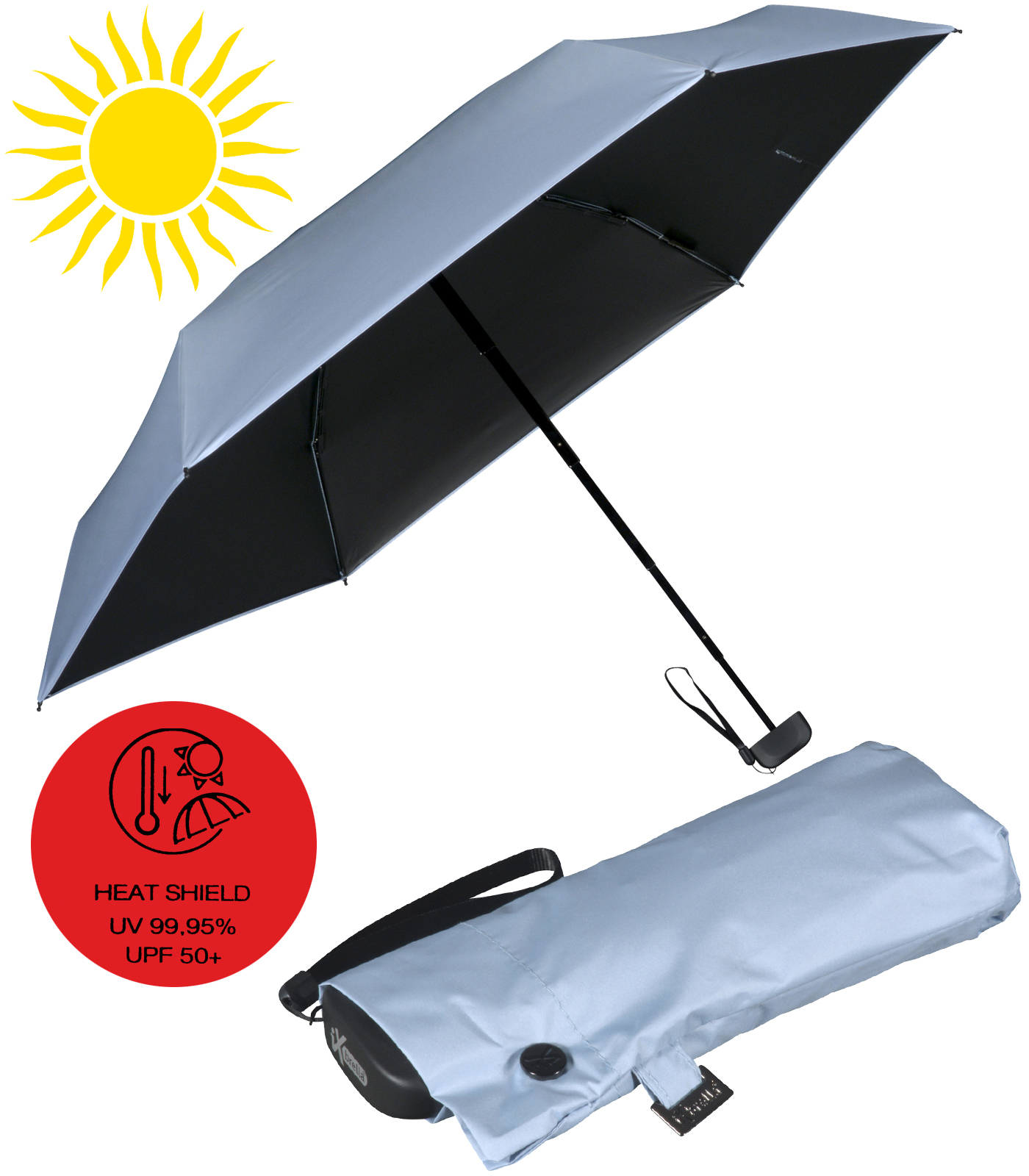 iX-brella Super Mini Sonnen-Regenschirm mit UV- und...