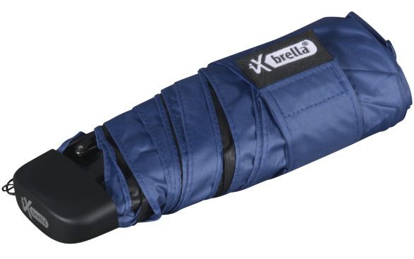 iX-brella Super Mini Sonnen-Regenschirm mit UV- und Hitzeschutz - black coating - blue