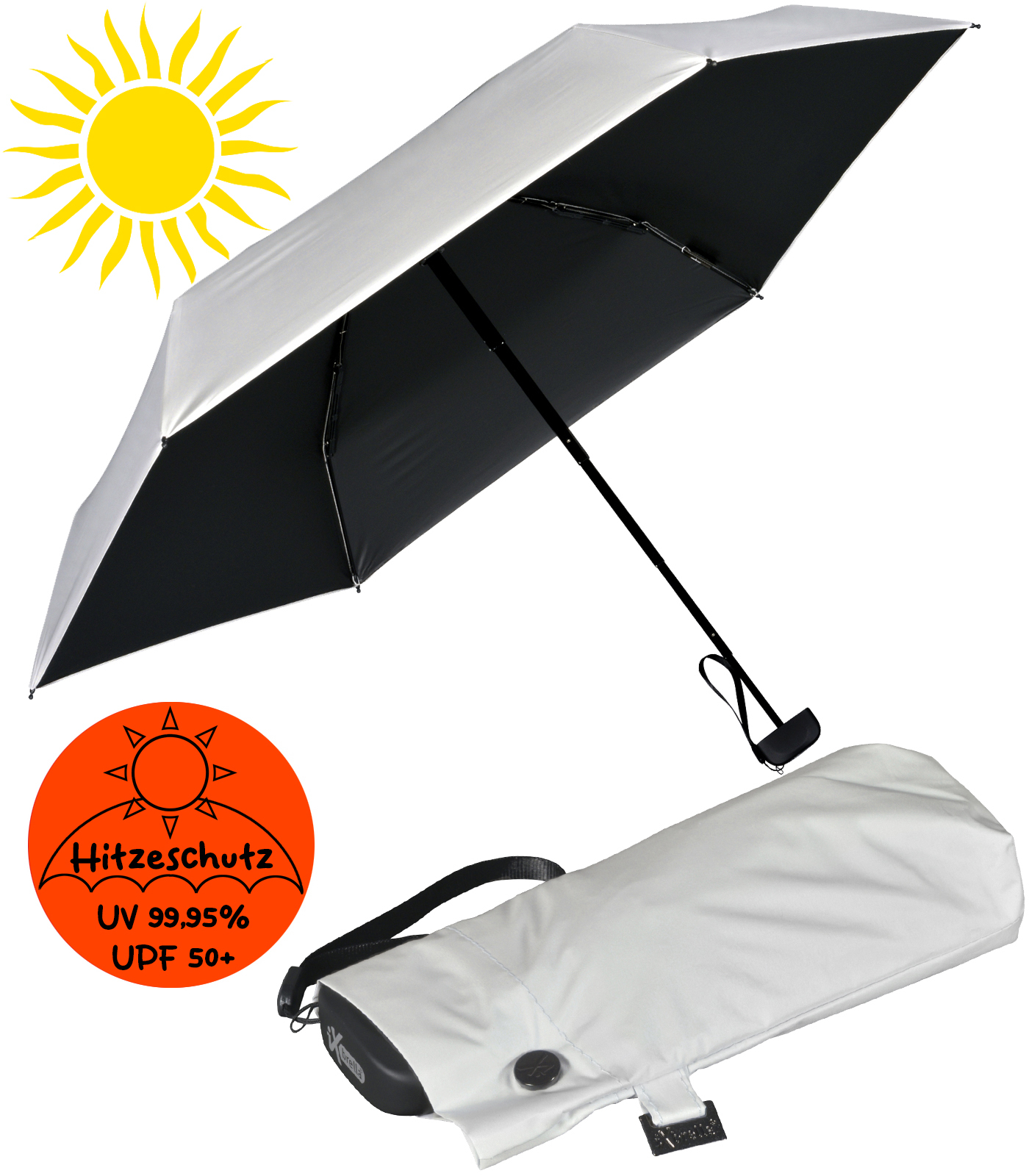 iX-brella Super Mini Sonnen-Regenschirm mit UV- und...