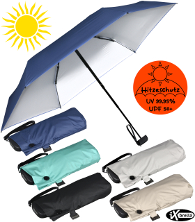 iX-brella Super Mini Sonnen-Regenschirm mit UV- und Hitzeschutz - silver coating