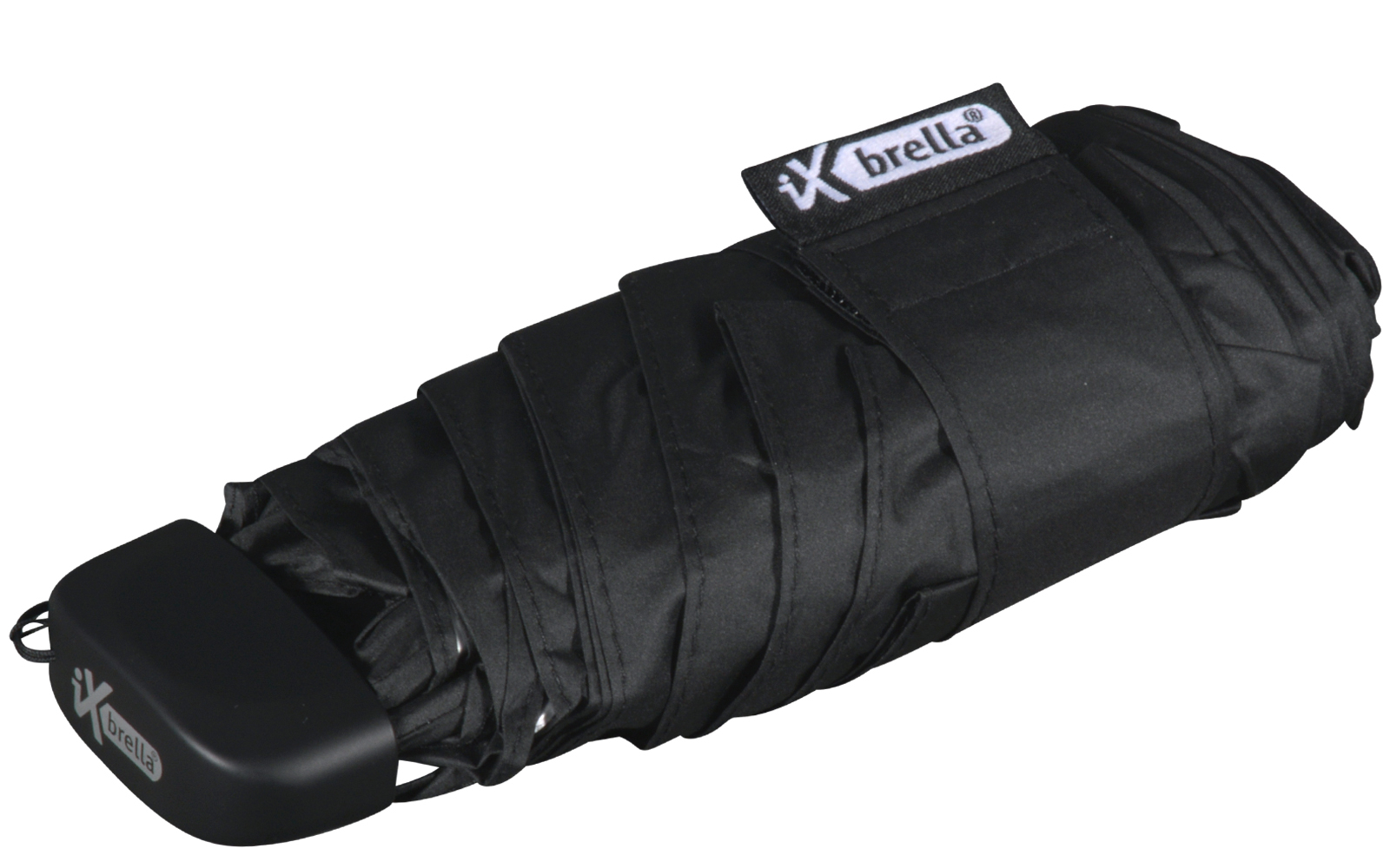 iX-brella Super Mini Sonnen-Regenschirm mit UV- und Hitzeschutz - silver coating - black