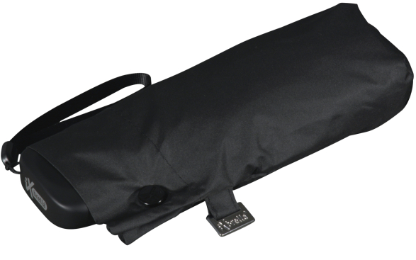 iX-brella Super Mini Sonnen-Regenschirm mit UV- und Hitzeschutz - silver coating - black