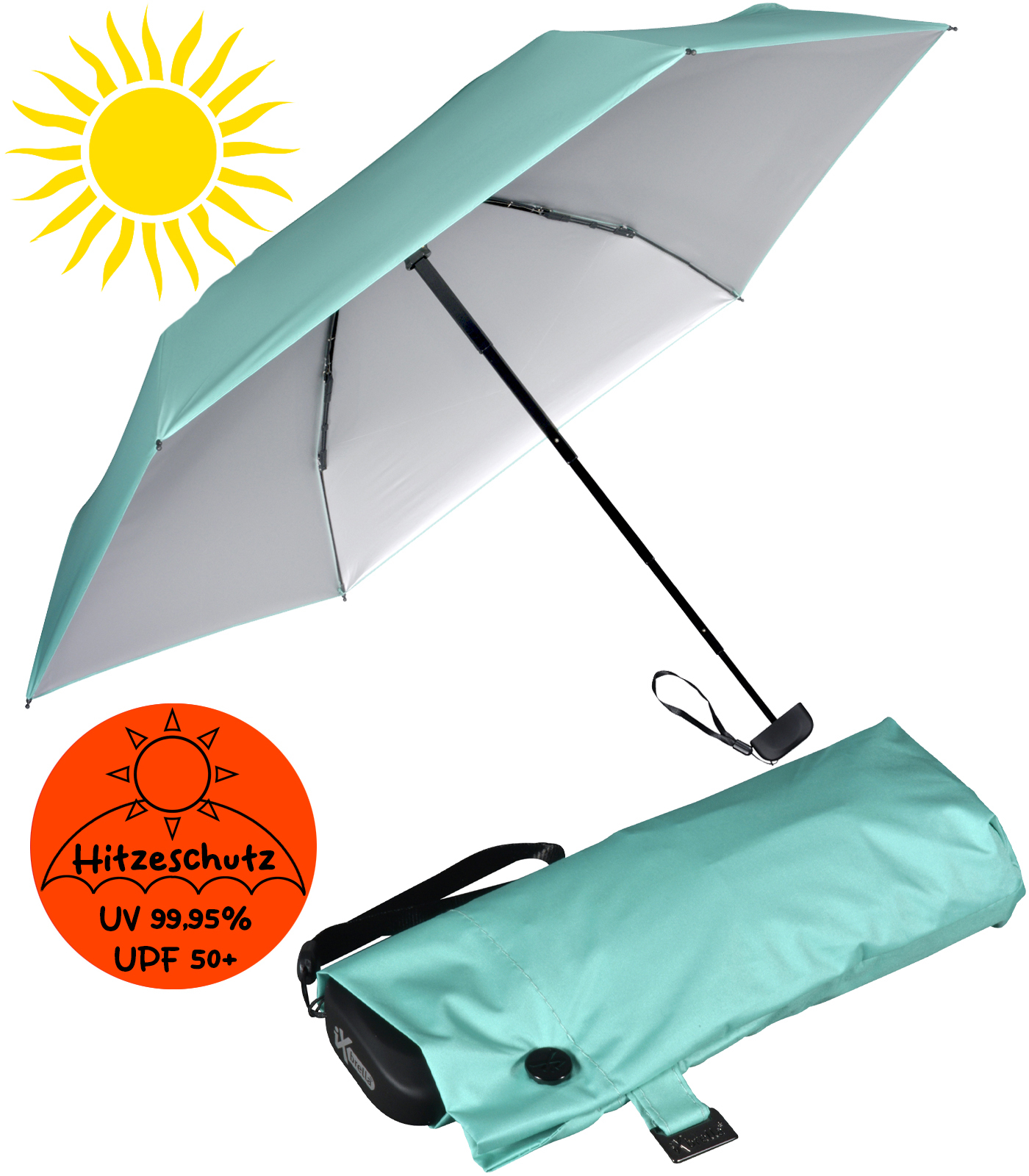 iX-brella Super Mini Sonnen-Regenschirm mit UV- und...