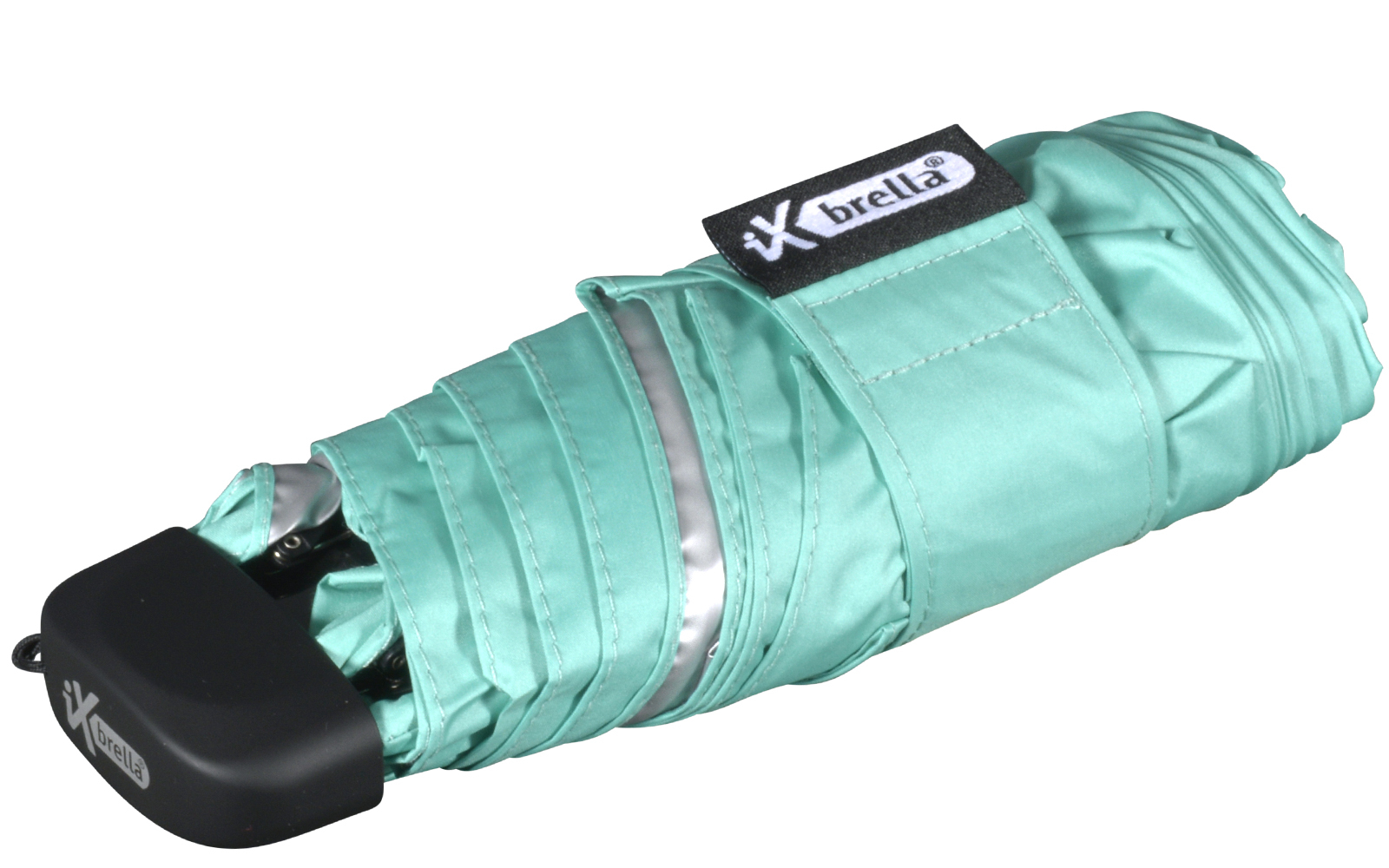 iX-brella Super Mini Sonnen-Regenschirm mit UV- und Hitzeschutz - silver coating - mint