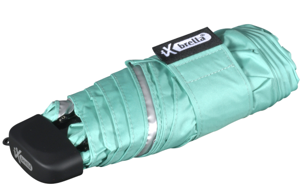 iX-brella Super Mini Sonnen-Regenschirm mit UV- und Hitzeschutz - silver coating - mint