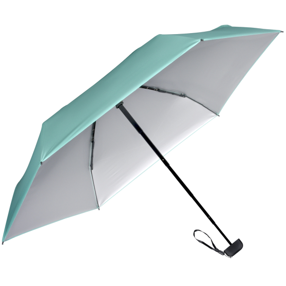 iX-brella Super Mini Sonnen-Regenschirm mit UV- und Hitzeschutz - silver coating - mint