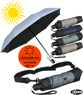 iX-brella City Trekking Sonnen-Regenschirm mit extra langem Stock mit UV- und Hitzeschutz - black coating