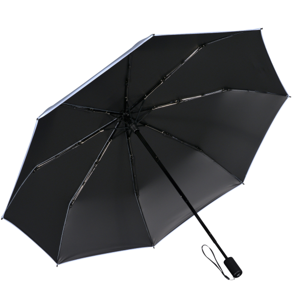 iX-brella City Trekking Sonnen-Regenschirm mit extra langem Stock mit UV- und Hitzeschutz - black coating - ice