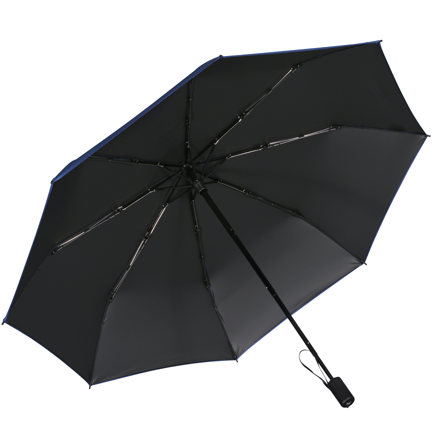 iX-brella City Trekking Sonnen-Regenschirm mit extra langem Stock mit UV- und Hitzeschutz - black coating - blue