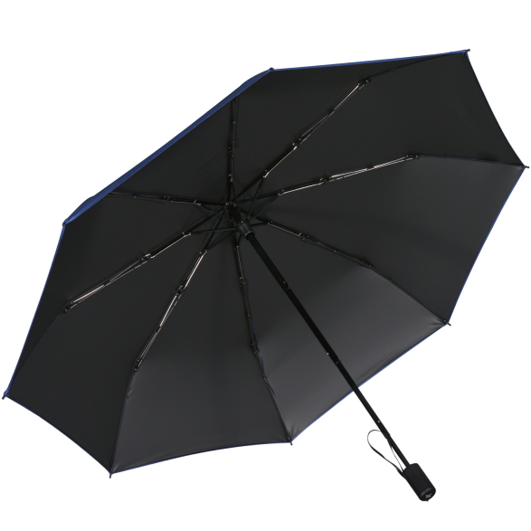 iX-brella City Trekking Sonnen-Regenschirm mit extra langem Stock mit UV- und Hitzeschutz - black coating - blue