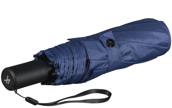 iX-brella City Trekking Sonnen-Regenschirm mit extra langem Stock mit UV- und Hitzeschutz - black coating - blue