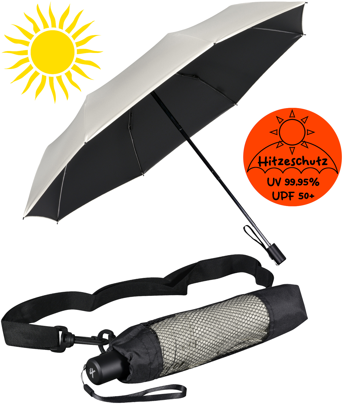 iX-brella City Trekking Sonnen-Regenschirm mit extra...