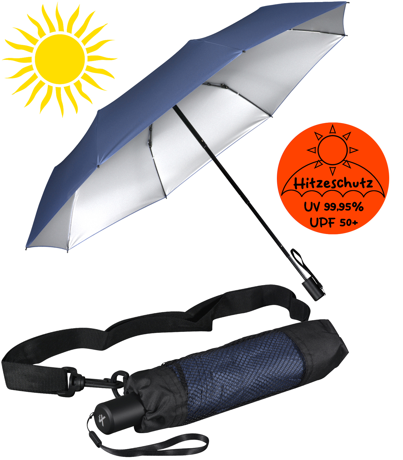 iX-brella City Trekking Sonnen-Regenschirm mit extra...