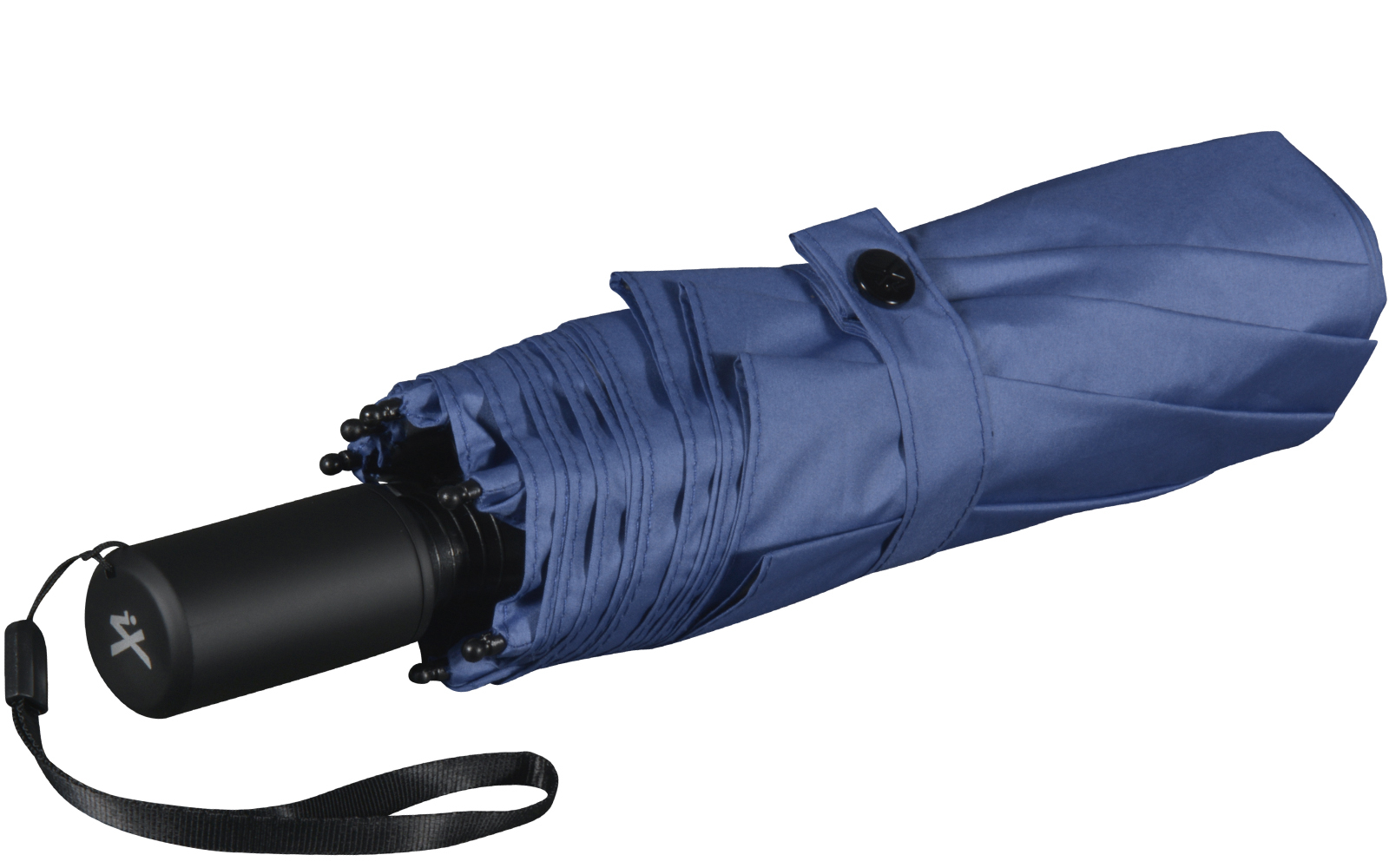 iX-brella City Trekking Sonnen-Regenschirm mit extra langem Stock mit UV- und Hitzeschutz - silver coating - blue