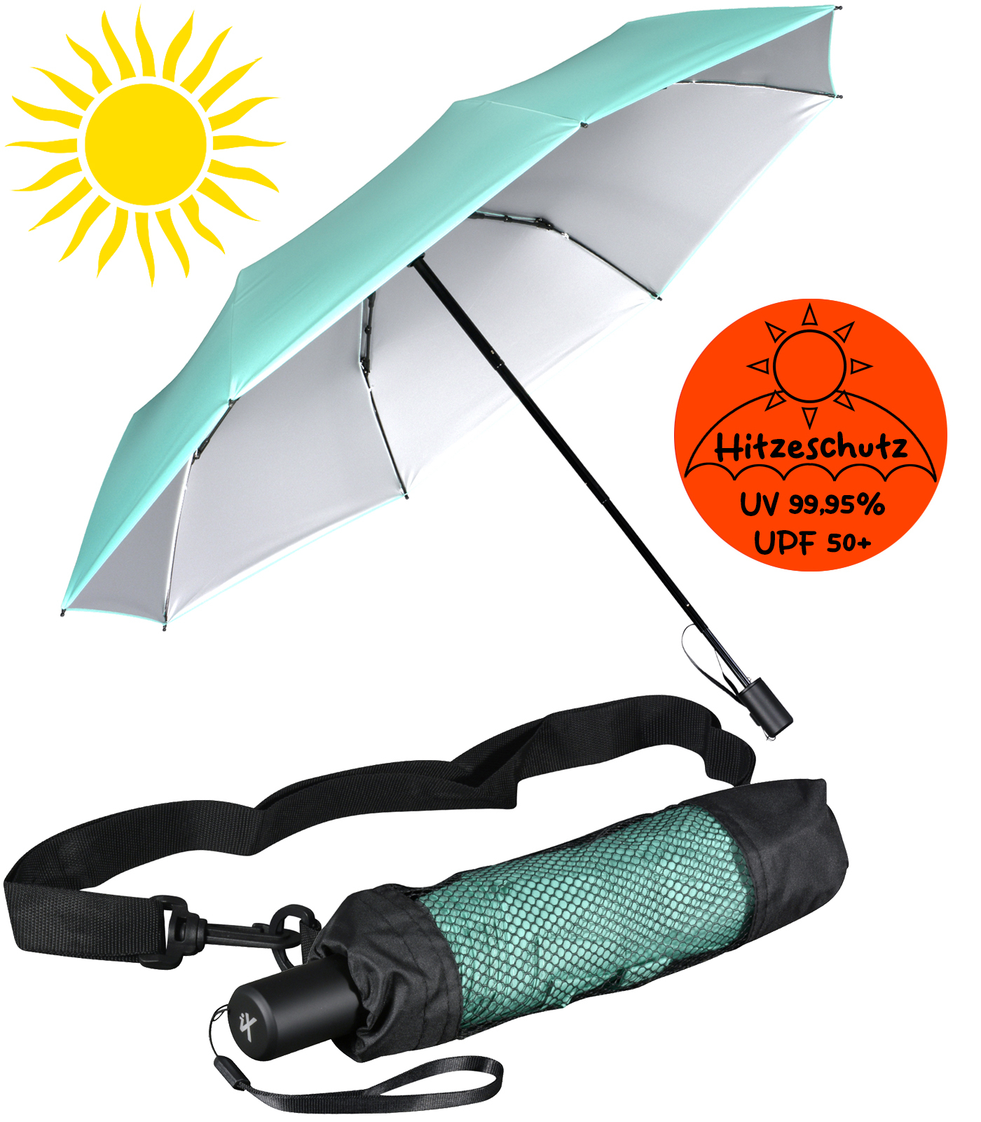 iX-brella City Trekking Sonnen-Regenschirm mit extra...