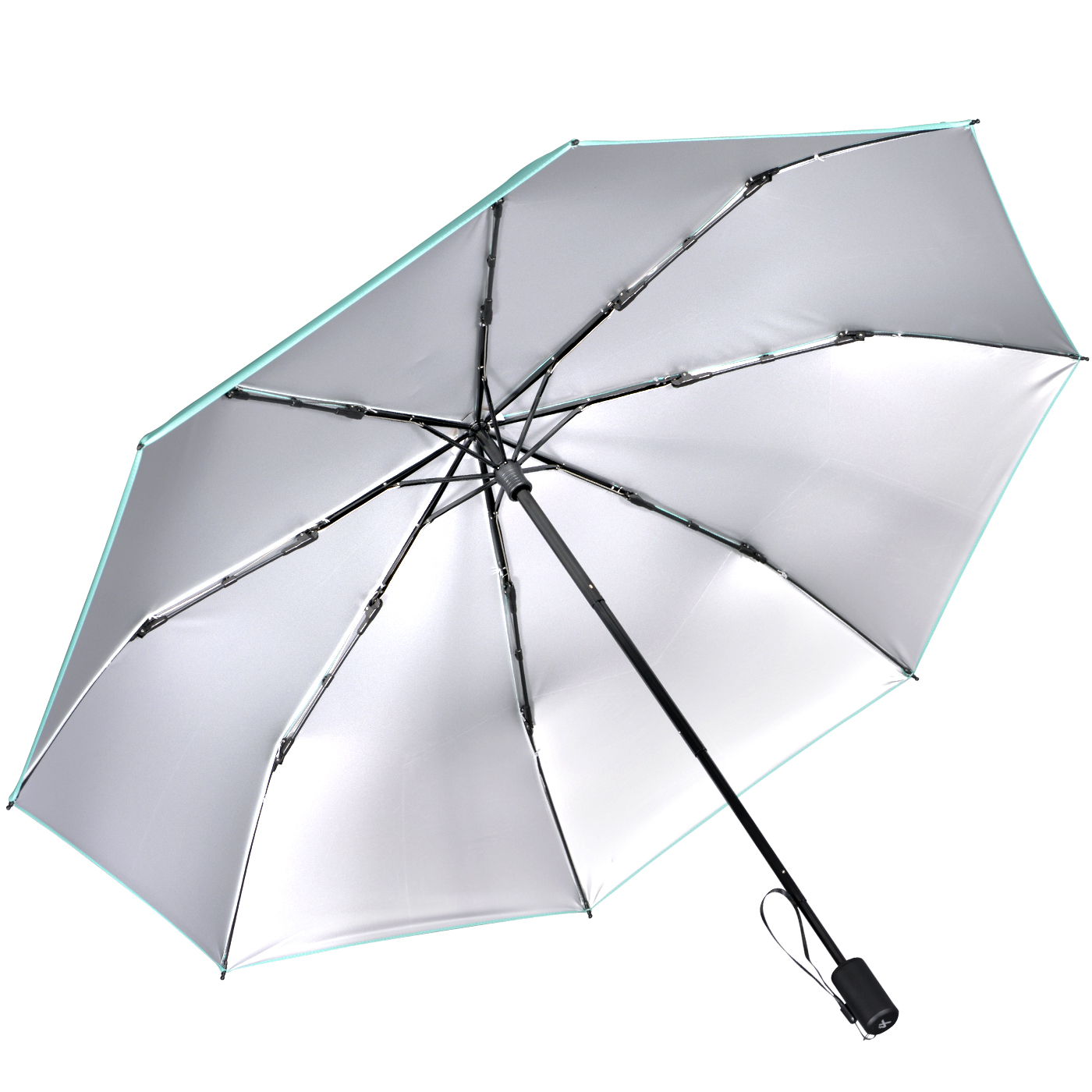 iX-brella City Trekking Sonnen-Regenschirm mit extra langem Stock mit UV- und Hitzeschutz - silver coating - mint
