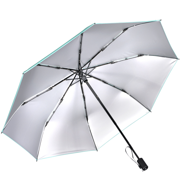 iX-brella City Trekking Sonnen-Regenschirm mit extra langem Stock mit UV- und Hitzeschutz - silver coating - mint