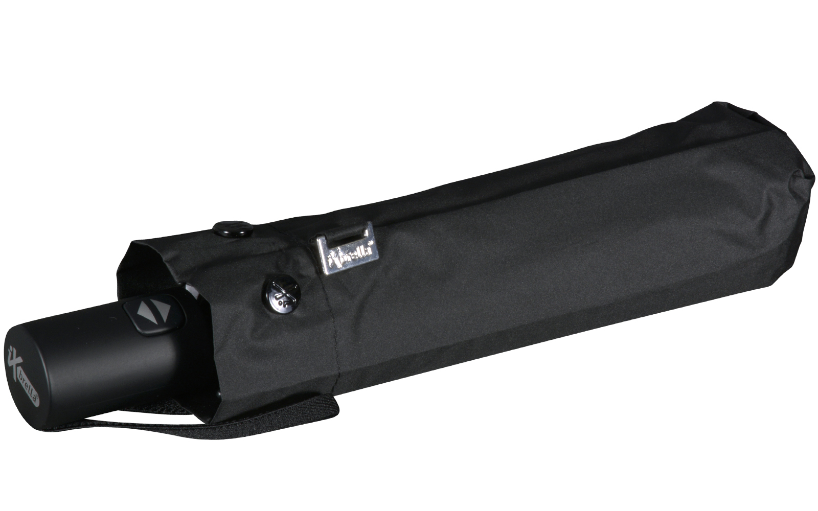 iX-brella Mini Sonnen-Regenschirm mit Auf-Zu-Automatik mit UV- und Hitzeschutz - silver coating - black