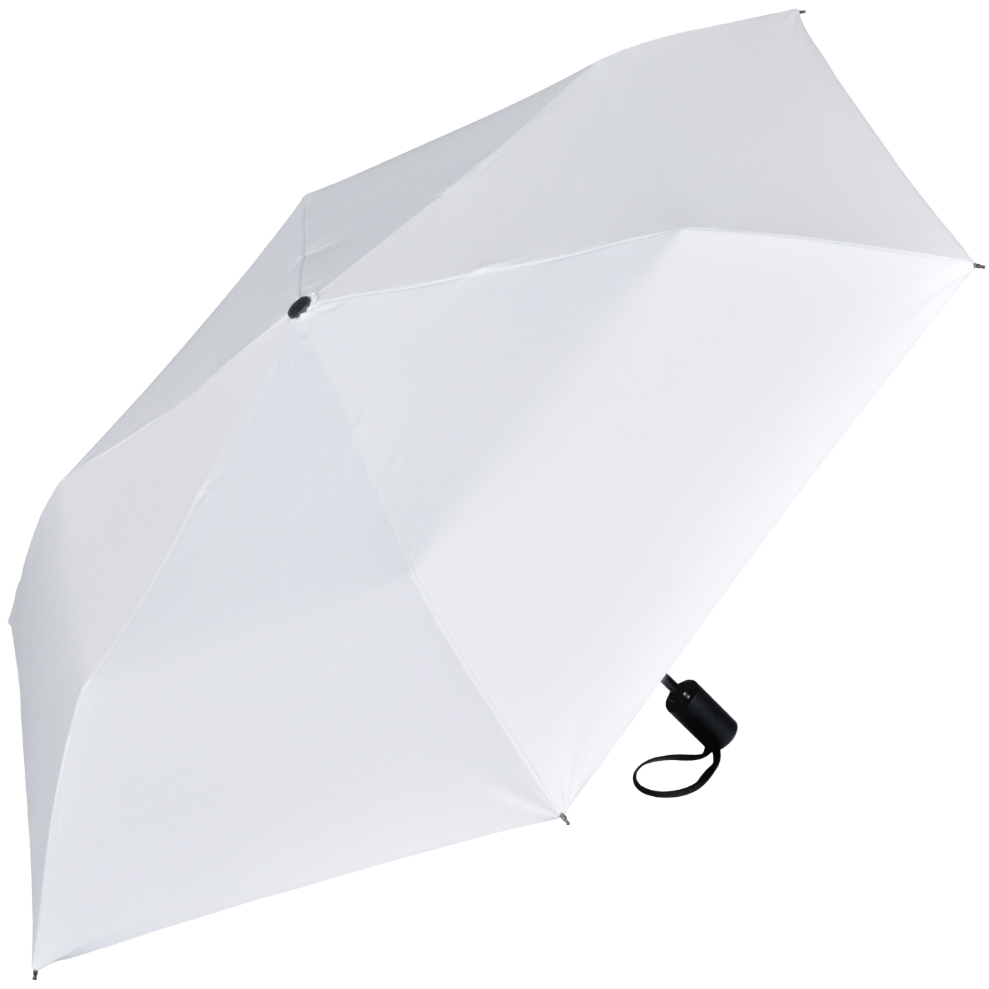 iX-brella Mini Sonnen-Regenschirm mit Auf-Zu-Automatik mit UV- und Hitzeschutz - black coating - white