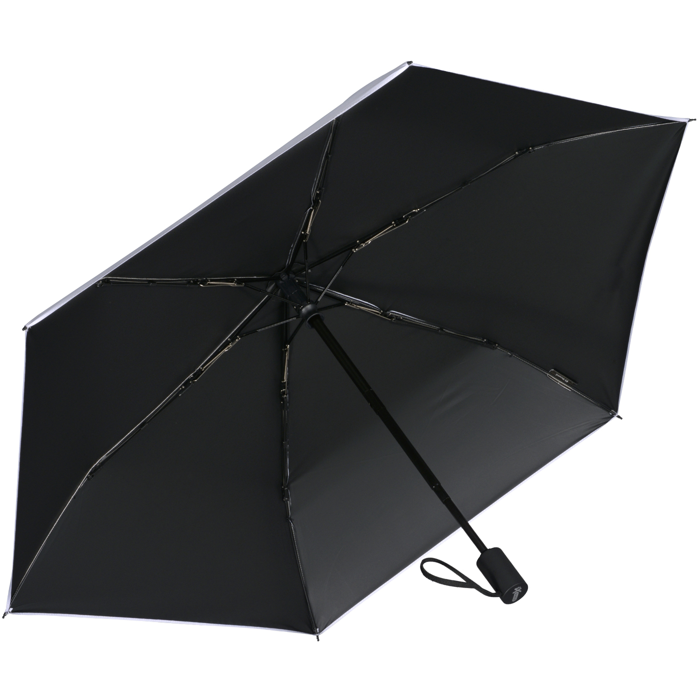 iX-brella Mini Sonnen-Regenschirm mit Auf-Zu-Automatik mit UV- und Hitzeschutz - black coating - white