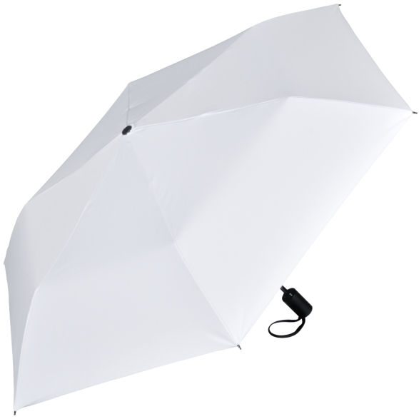 iX-brella Mini Sonnen-Regenschirm mit Auf-Zu-Automatik mit UV- und Hitzeschutz - black coating - white