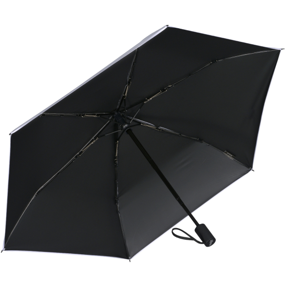 iX-brella Mini Sonnen-Regenschirm mit Auf-Zu-Automatik mit UV- und Hitzeschutz - black coating - white