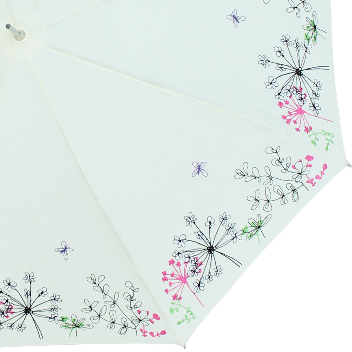 Sonnen und Regenschirm UV Schutz Lady Butterfly long cremeweiss 2. Wahl