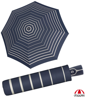 Doppler Taschenschirm Auf-Zu-Automatik Fiber Magic - Timeless Stripes Blue