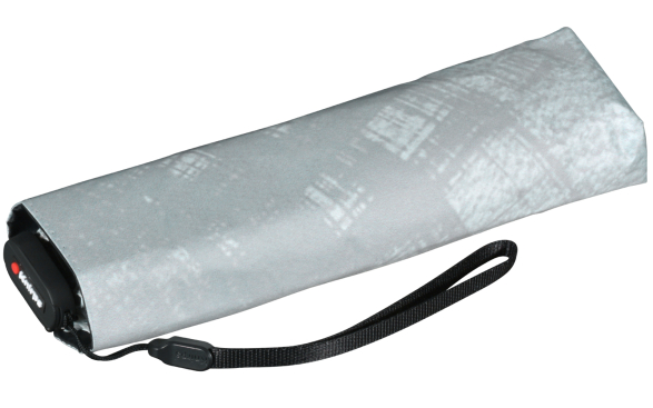Knirps Taschenschirm US.050 Ultra Light Slim Manual mit UV- und Hitzeschutz - Black Heatshield - Luxury - silver