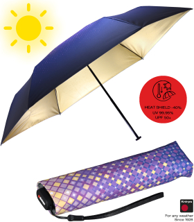 Knirps Taschenschirm US.050 Ultra Light Slim Manual mit UV- und Hitzeschutz - Gold Heatshield - Metallics