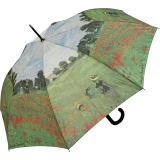 Regenschirm AC Schirm Long Claude Monet Mohnblumenfeld UV-Protection - NEU