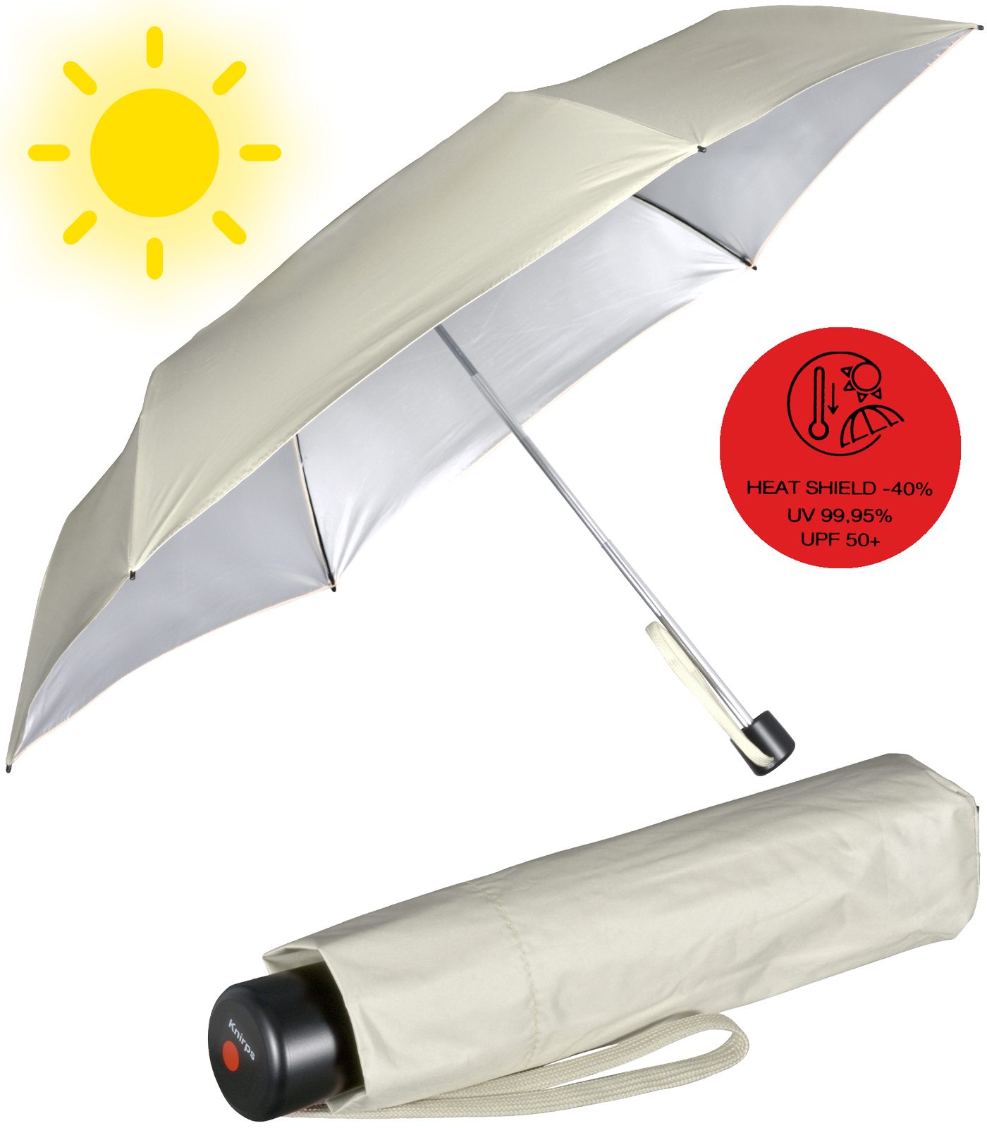 Knirps leichter Mini Sonnen-Regenschirm C.058 Manual mit...
