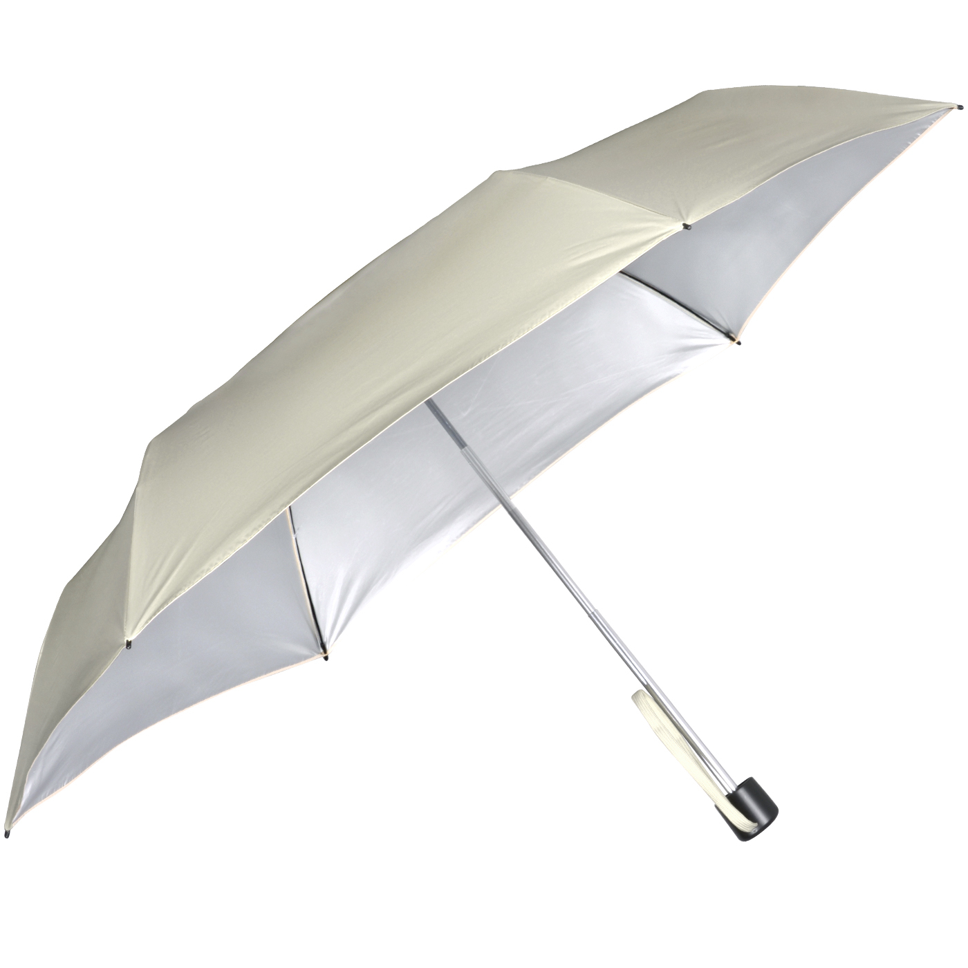 Knirps leichter Mini Sonnen-Regenschirm C.058 Manual mit UV- und Hitzeschutz - beige-silver