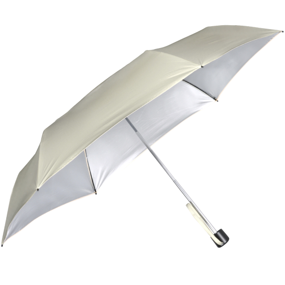 Knirps leichter Mini Sonnen-Regenschirm C.058 Manual mit UV- und Hitzeschutz - beige-silver