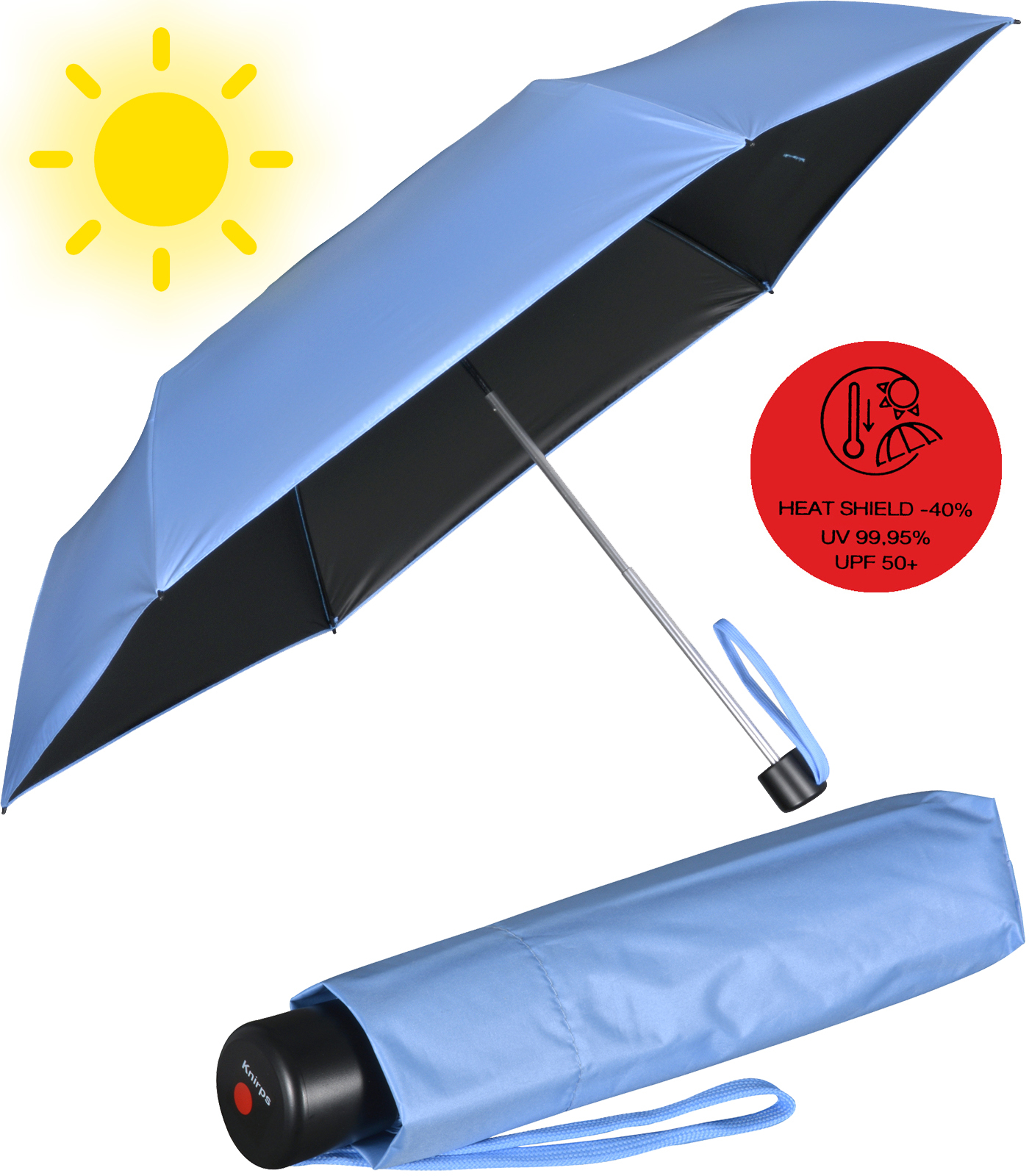 Knirps leichter Mini Sonnen-Regenschirm C.058 Manual mit...
