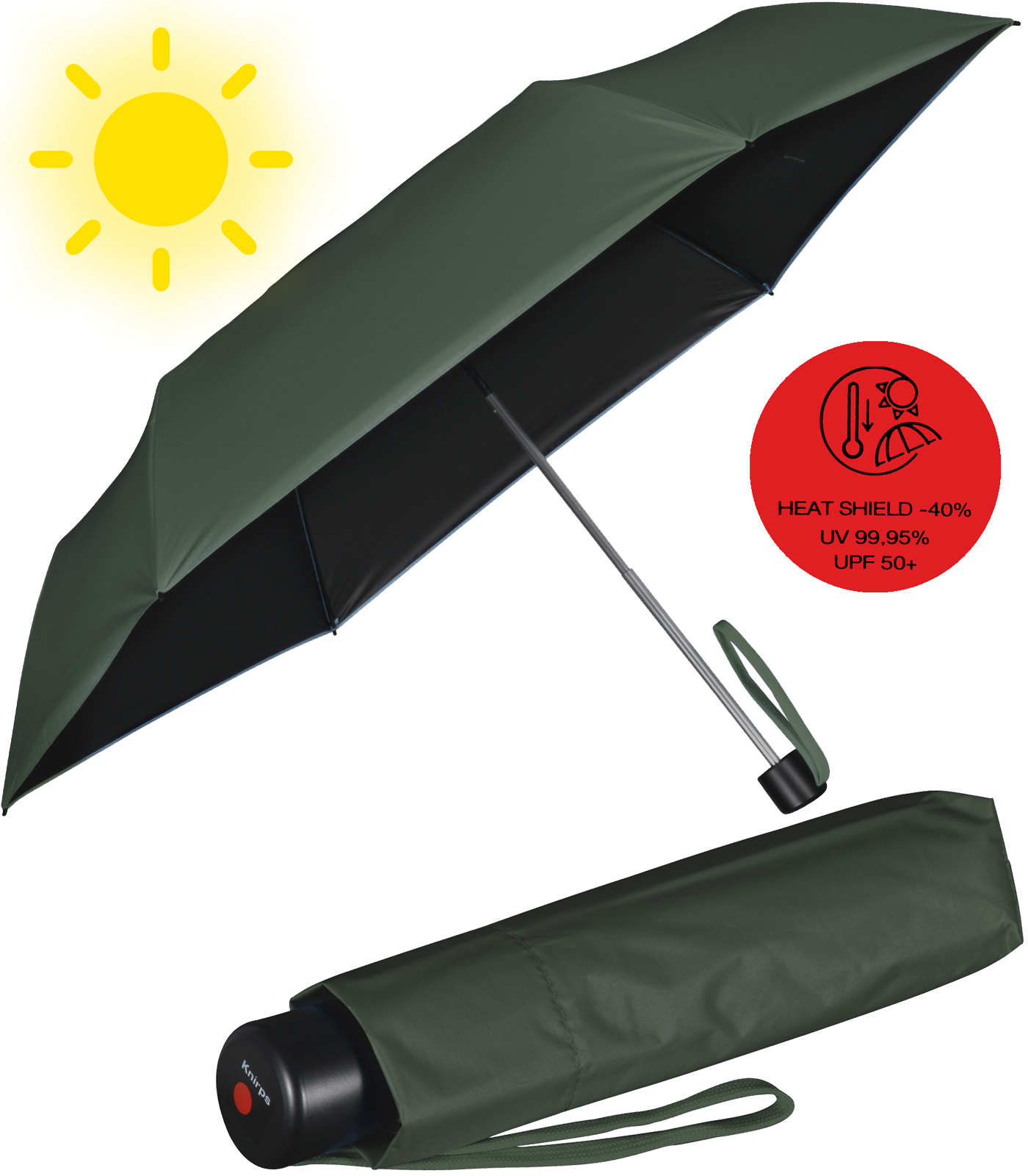 Knirps leichter Mini Sonnen-Regenschirm C.058 Manual mit...