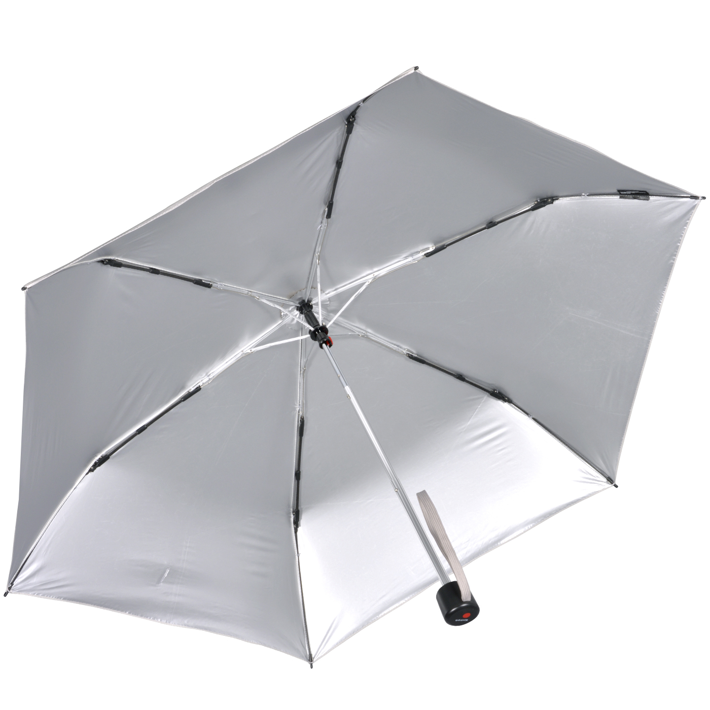 Knirps leichter Mini Sonnen-Regenschirm C.058 Manual mit UV- und Hitzeschutz - stone-silver