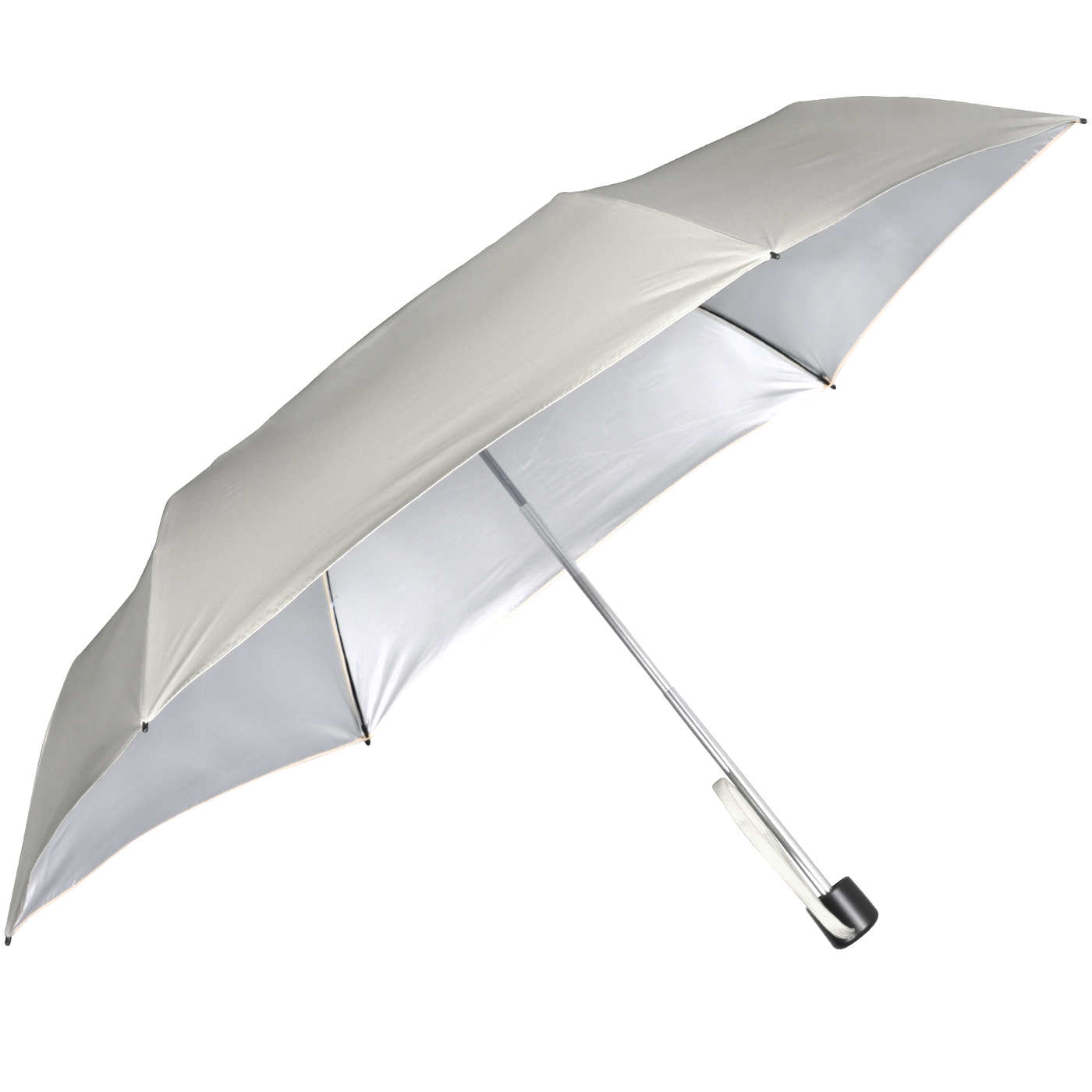 Knirps leichter Mini Sonnen-Regenschirm C.058 Manual mit UV- und Hitzeschutz - stone-silver