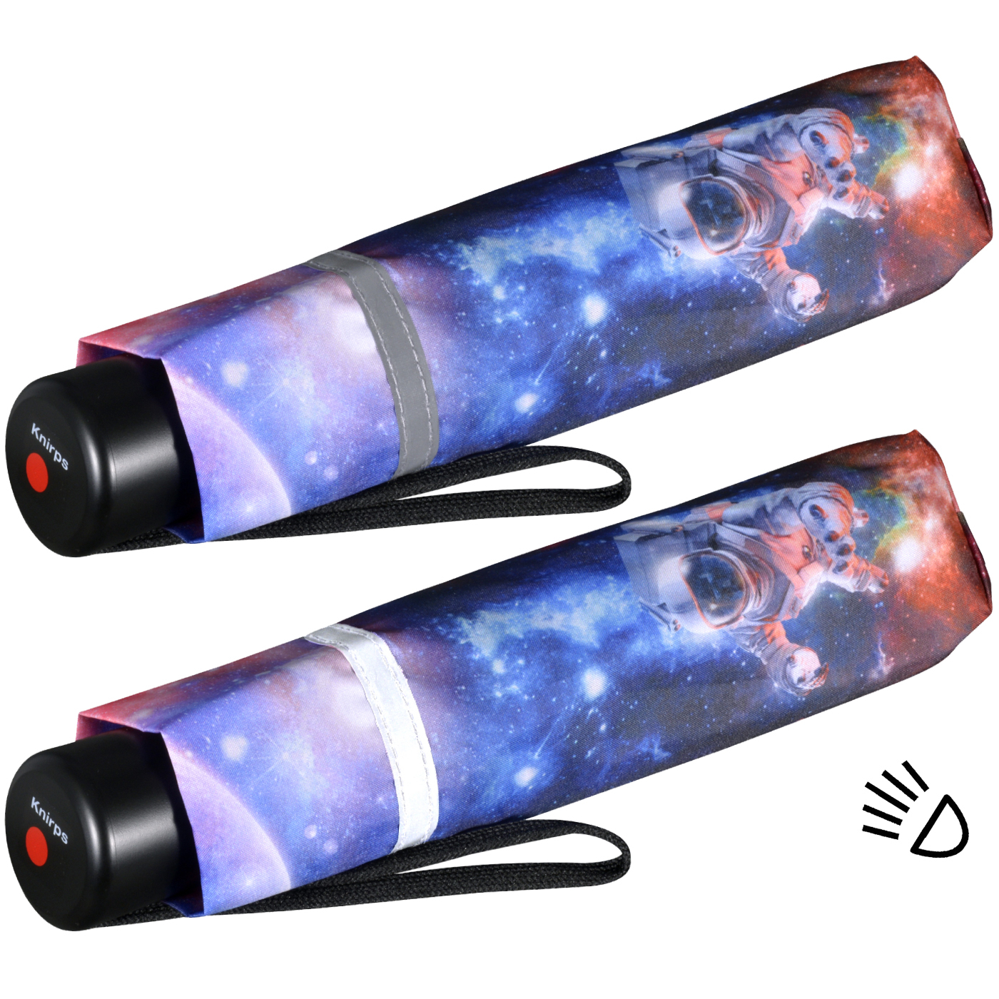 Knirps Kinder-Taschenschirm 4Kids reflective mit Reflexborte - Space
