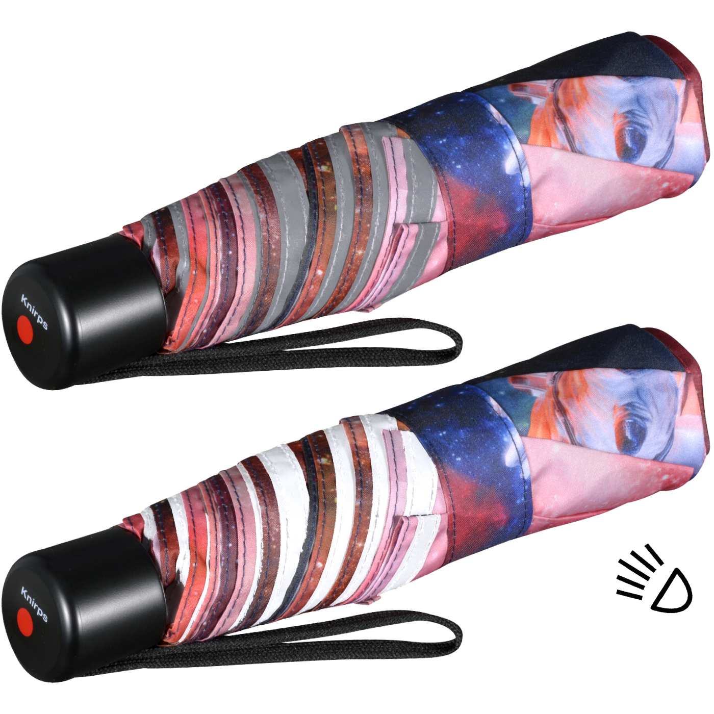 Knirps Kinder-Taschenschirm 4Kids reflective mit Reflexborte - Space