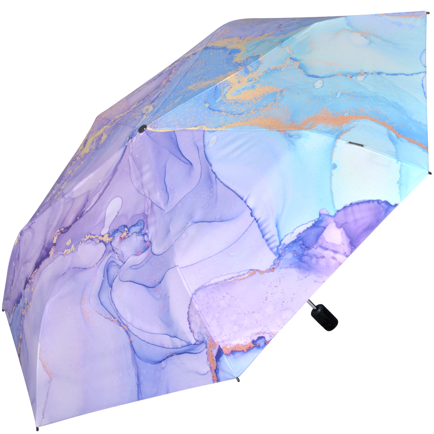 Knirps Taschenschirm Slim Duomatic Auf-Zu-Automatik mit UV- Schutz mit irisierender Beschichtung - Watercolor