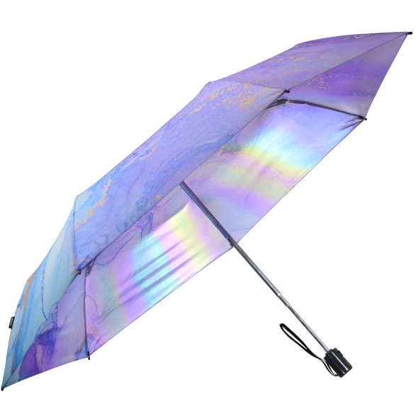 Knirps Taschenschirm Slim Duomatic Auf-Zu-Automatik mit UV- Schutz mit irisierender Beschichtung - Watercolor