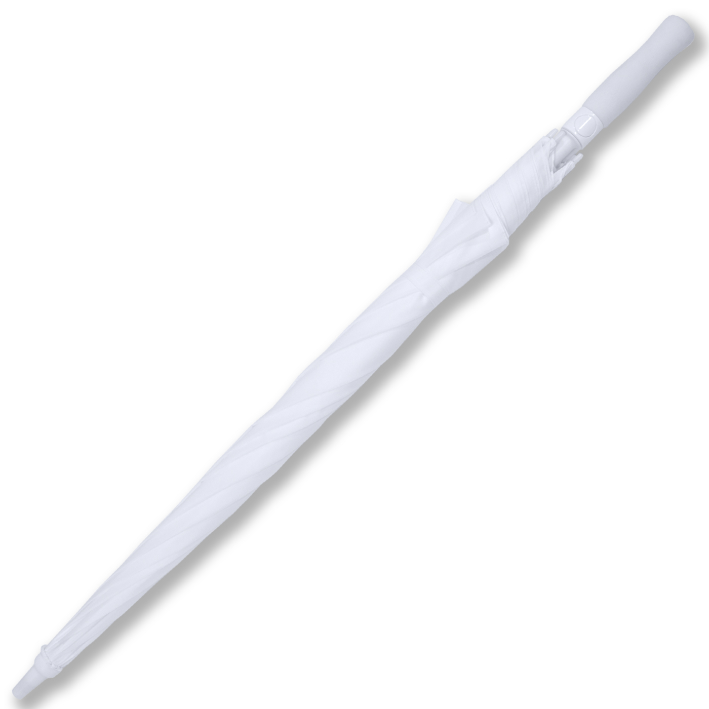 iX-brella weißer XXL Hochzeitsschirm Automatik - All In White - Eukalyptus personalisiert mit Namen