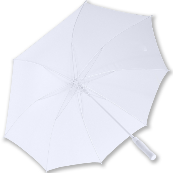 iX-brella weißer XXL Hochzeitsschirm Automatik - All In White - Eukalyptus personalisiert mit Namen