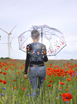 Doppler edler transparenter Regenschirm mit Automatik - Floral Dreams