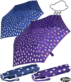 iX-brella Automatik Kinderschirm Safety Reflex extra leicht mit Farbänderung bei Nässe - Raindrops