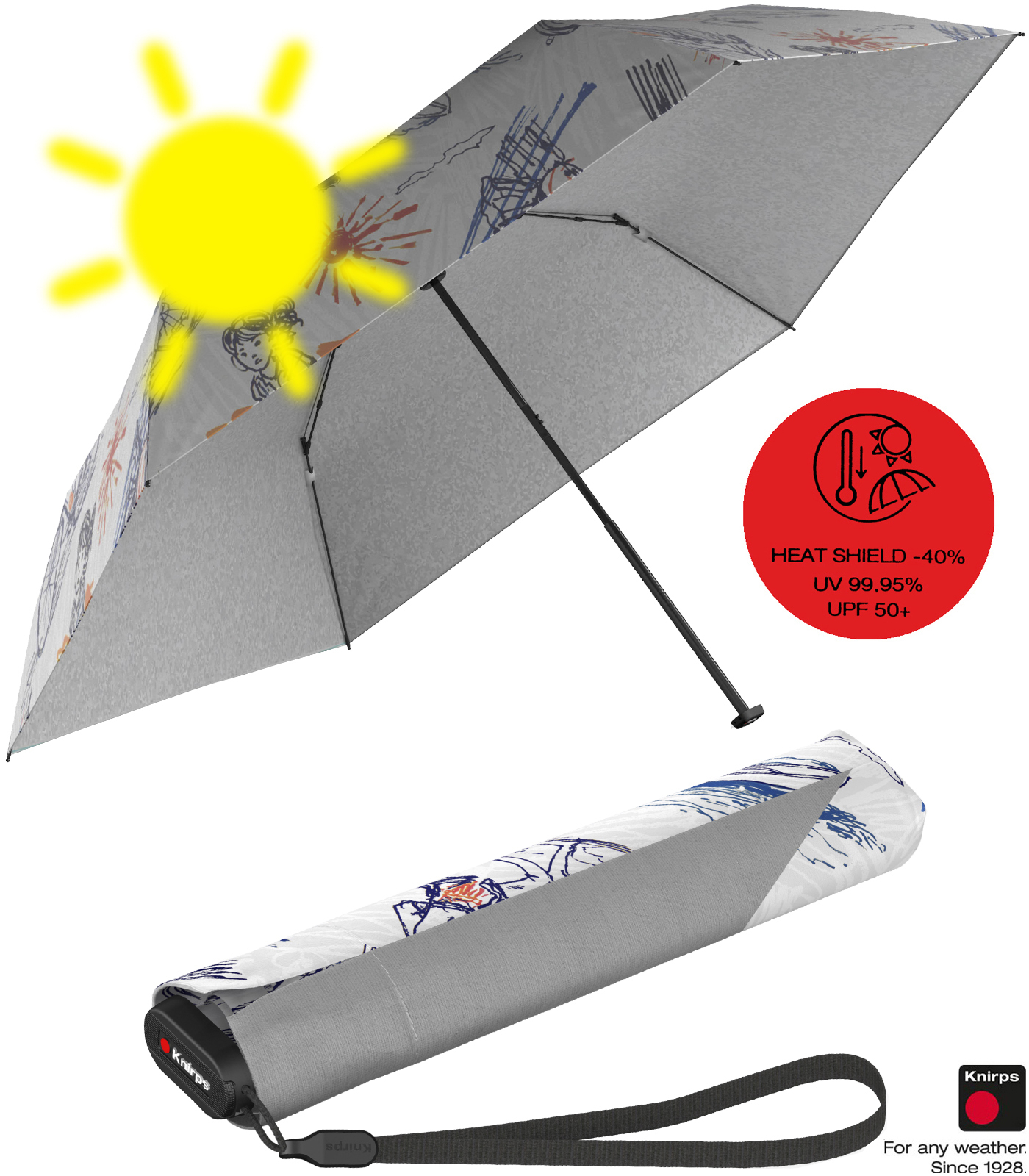 Knirps Taschenschirm US.050 Ultra Light Slim Manual mit...